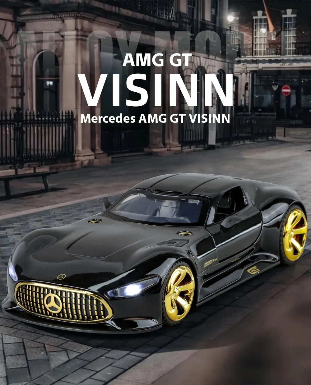 1:32 Mercedes Benz AMG Vision GT Supercar Alloy Metal Diecast Car Model Sound & Light Simulation Collectibles Gift For Boyfriend
