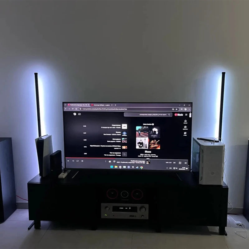 Lâmpada de Chão RGB Dream Color com Sincronização Musical – Mudança de Cor com 16 Milhões de Opções para Quarto e Sala de Estar