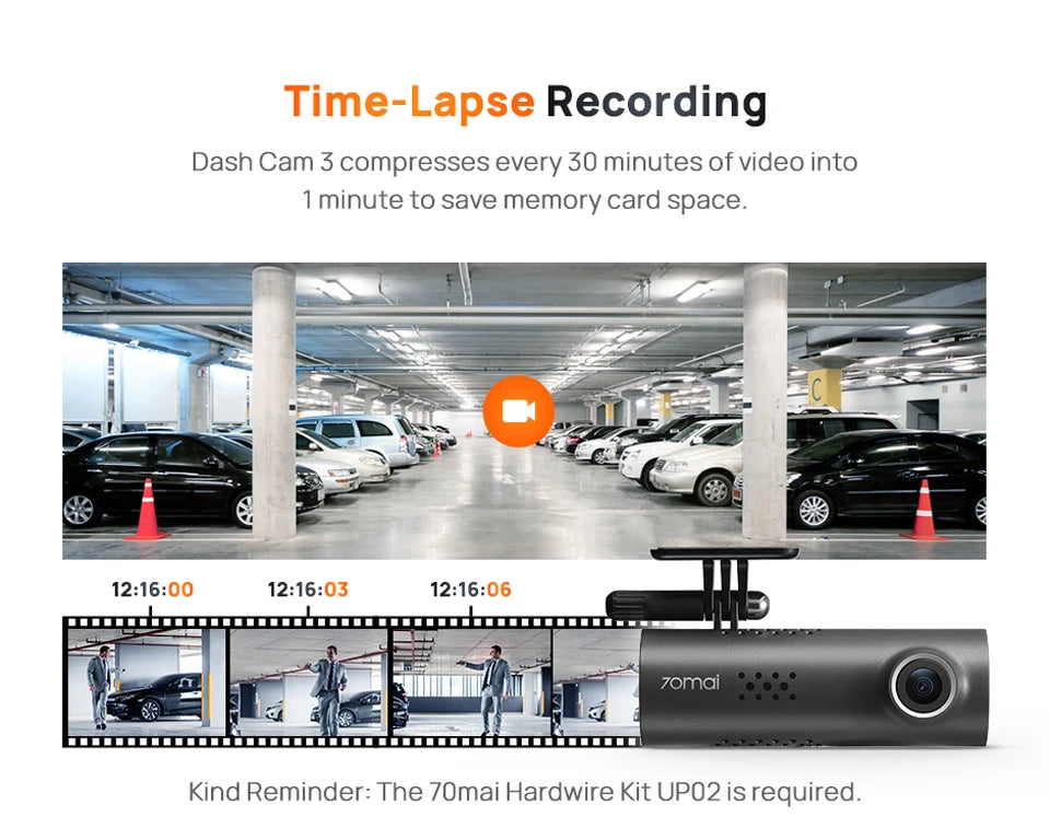 70mai Dash Cam M200 – Câmera Veicular com Wi-Fi, Controle por Voz e Visão Noturna em Full HD