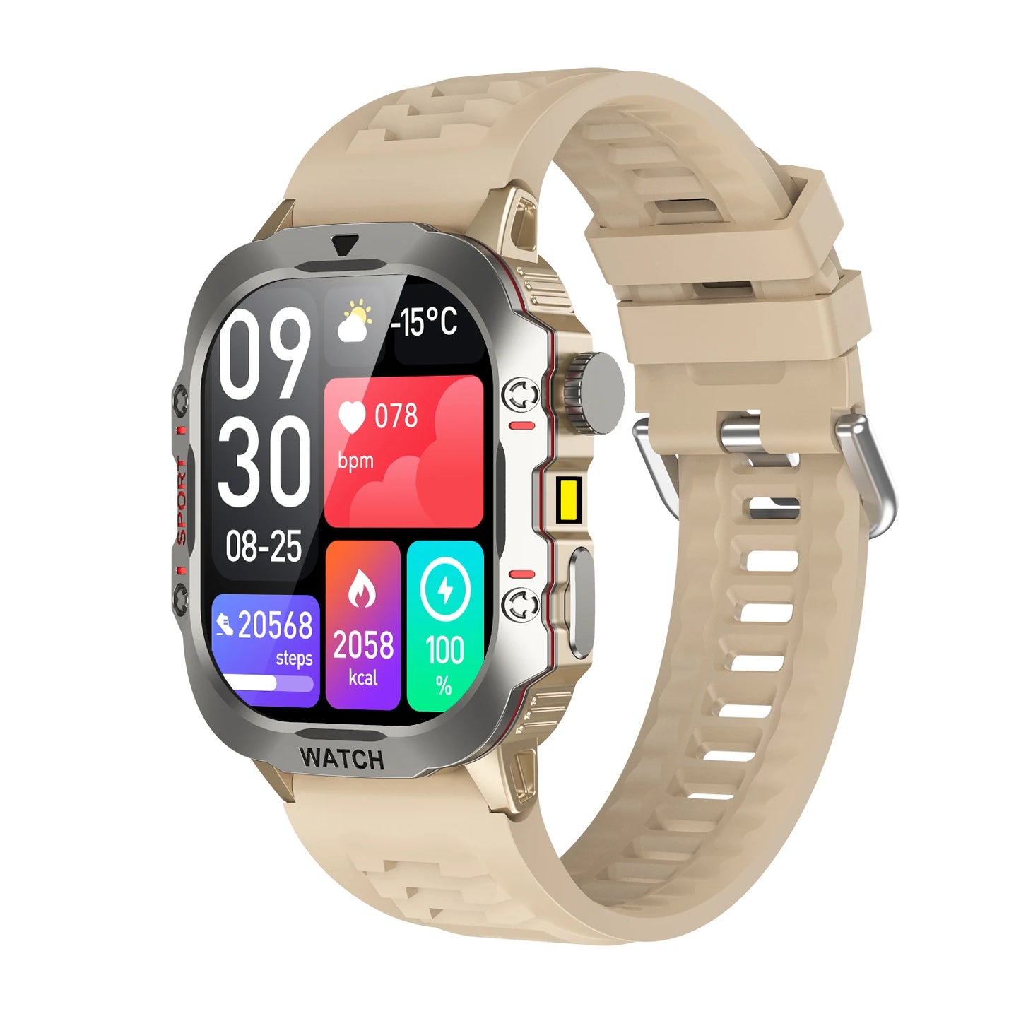 Smartwatch Esportivo 2.01" com Monitor de Saúde e Chamadas Bluetooth