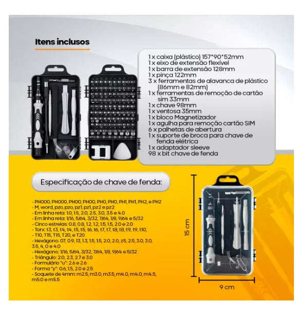 Kit de Ferramentas 115 – Mini Chaves de Precisão