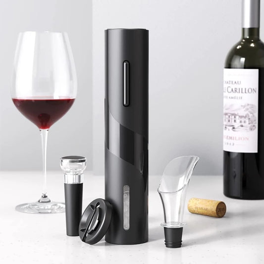 Abridor de Vinho Automático com Tampa Hermética – Kit Completo