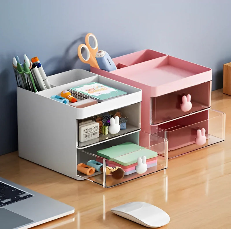 Organizador de Mesa Multifuncional – Porta-Objetos para Escritório, Maquiagem e Acessórios