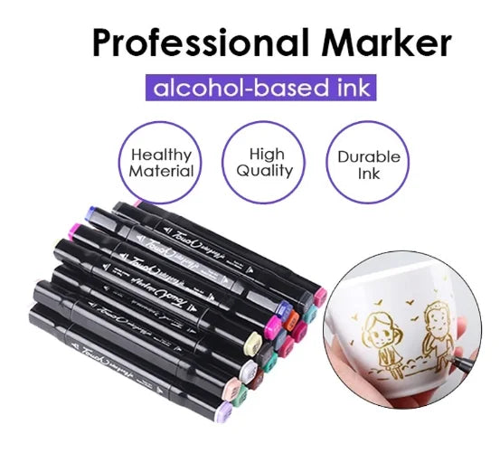Caneta marcador Artístico 24 Cores - Caneta Dupla Face para Estudantes e Artistas!