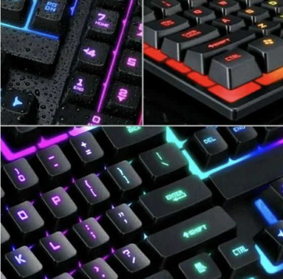 Teclado Gamer Semi-Mecânico RGB LED Retroiluminado - nnneverdie