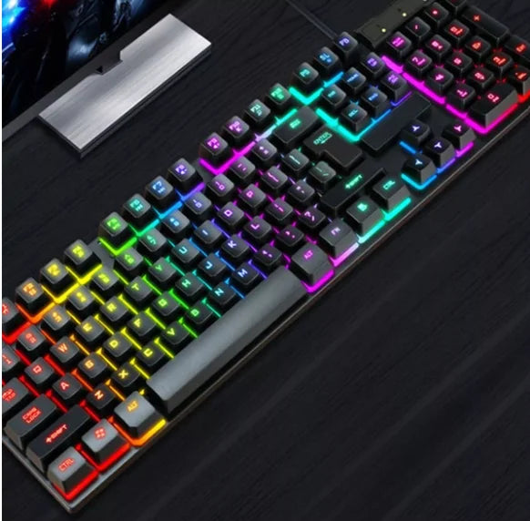 Teclado Gamer Semi-Mecânico RGB LED Retroiluminado - nnneverdie