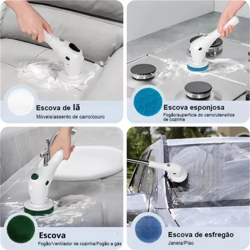 Mop Elétrico 360º com Escova de Limpeza – Praticidade e Eficiência com Carga USB