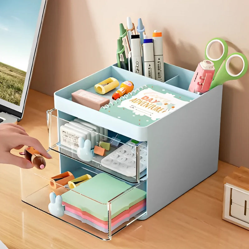 Organizador de Mesa Multifuncional – Porta-Objetos para Escritório, Maquiagem e Acessórios