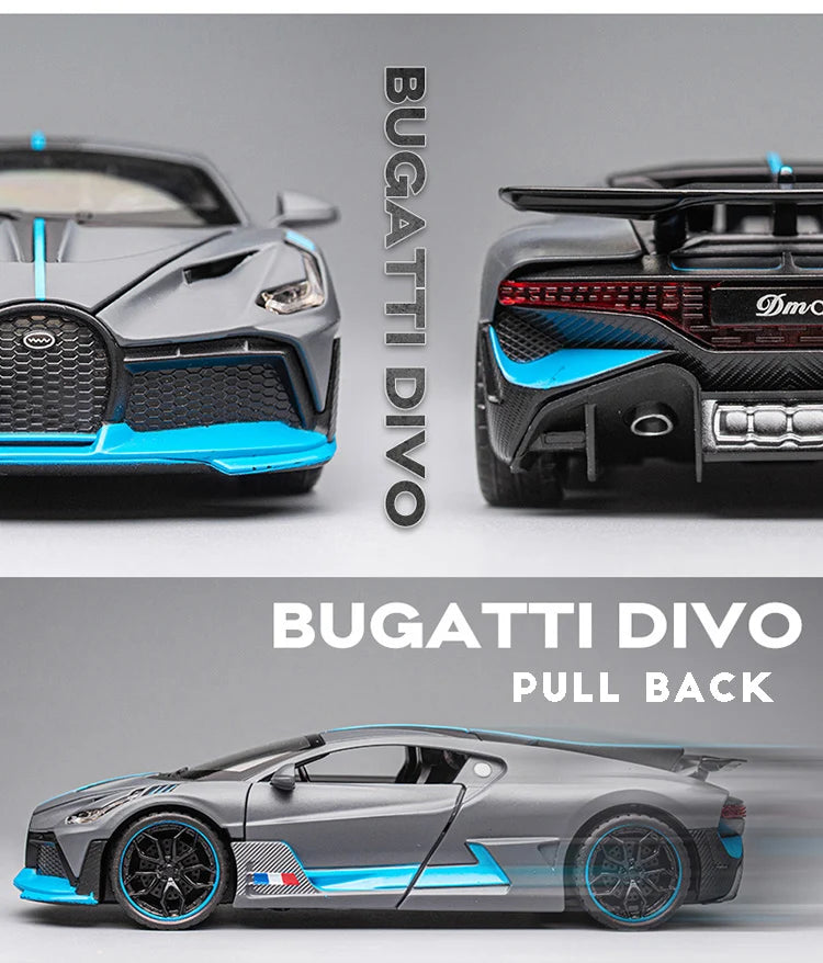 🏎️ Miniatura Bugatti Divo 1:32 MAKEDA – Supercarro Colecionável em Liga Metálica (Diecast)