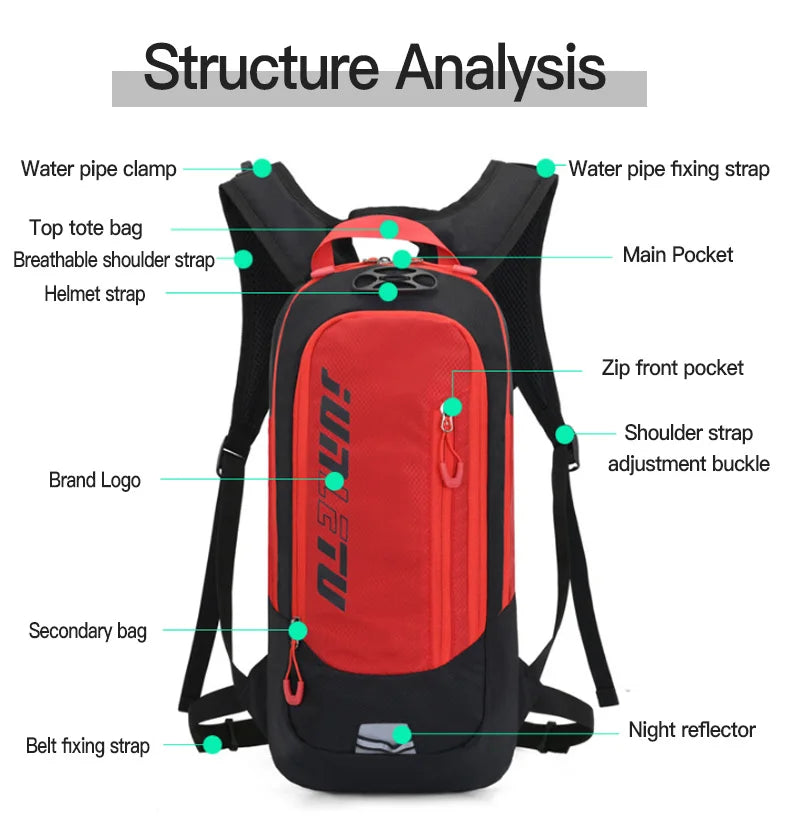 Mochila Esportiva 10L OKHEALING – Leve, Impermeável e Refletiva para Ciclismo e Corrida