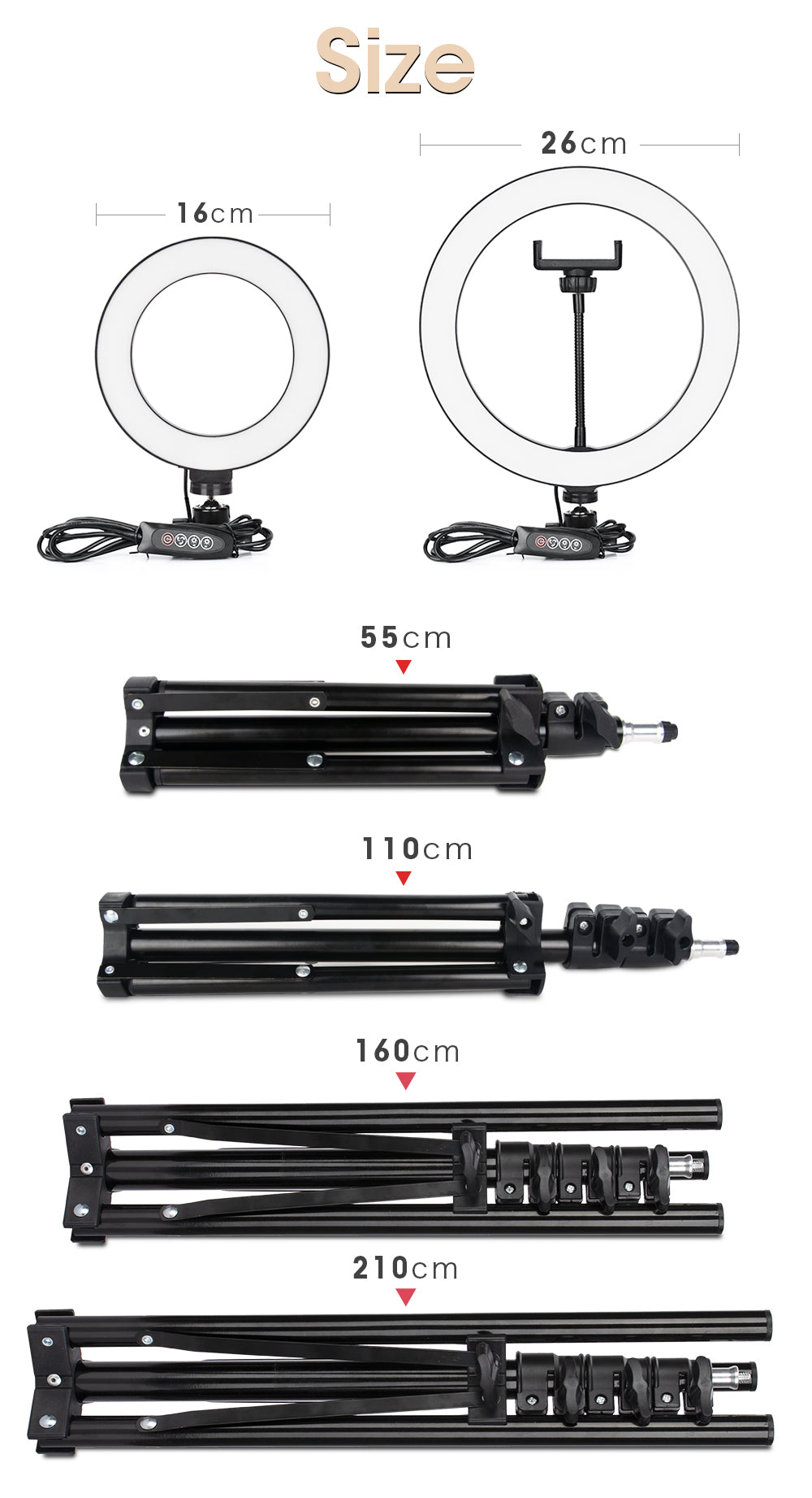 Ring Light LED Lamp com Tripé – Iluminação Profissional para Fotos e Vídeos