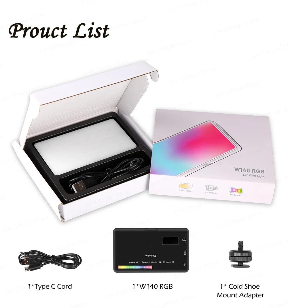 SH RGB LED Video Panel - Iluminação Profissional para Criadores de Conteúdo