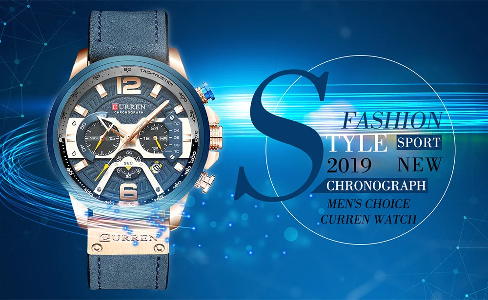 Relógio Curren Sport Chronograph – Estilo e Desempenho para o Homem Moderno