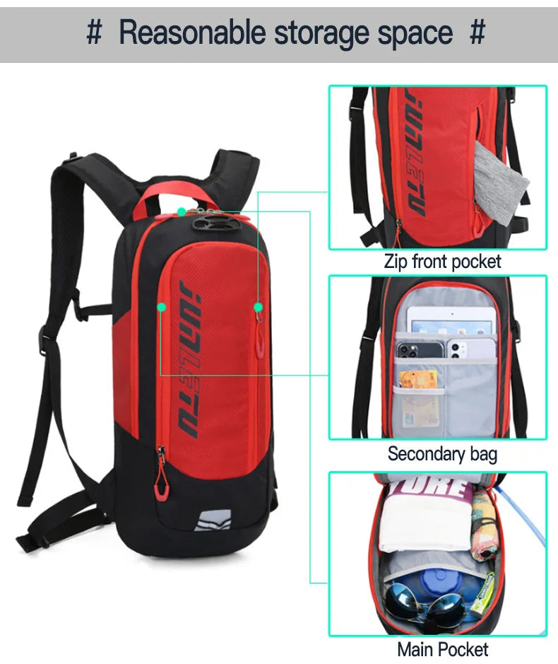 Mochila Esportiva 10L OKHEALING – Leve, Impermeável e Refletiva para Ciclismo e Corrida