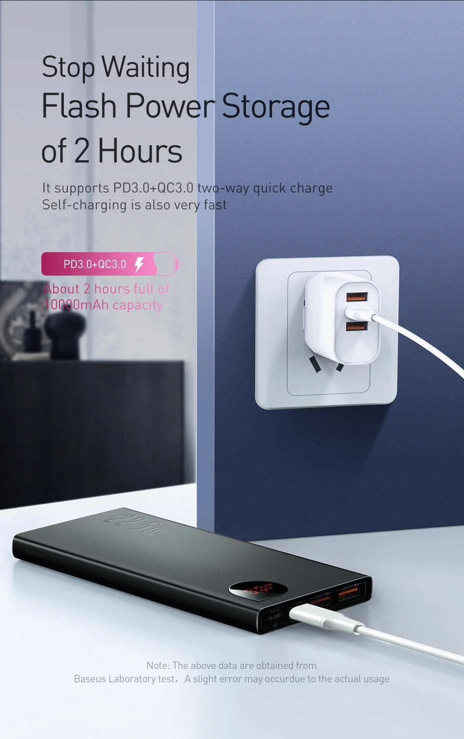 Baseus Power Bank 10000mAh – Energia Sempre ao Seu Alcance!