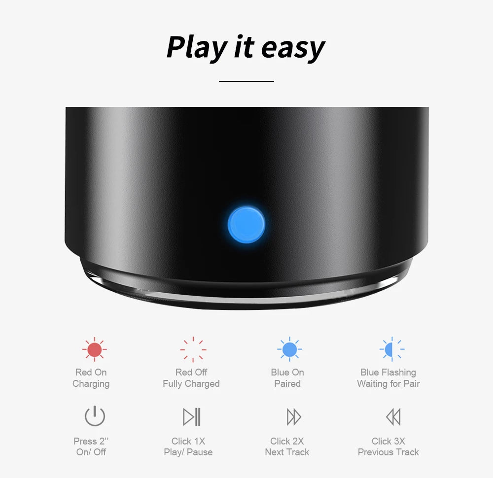 EWA A106 Pro - Mini Caixa de Som Bluetooth 5.0
