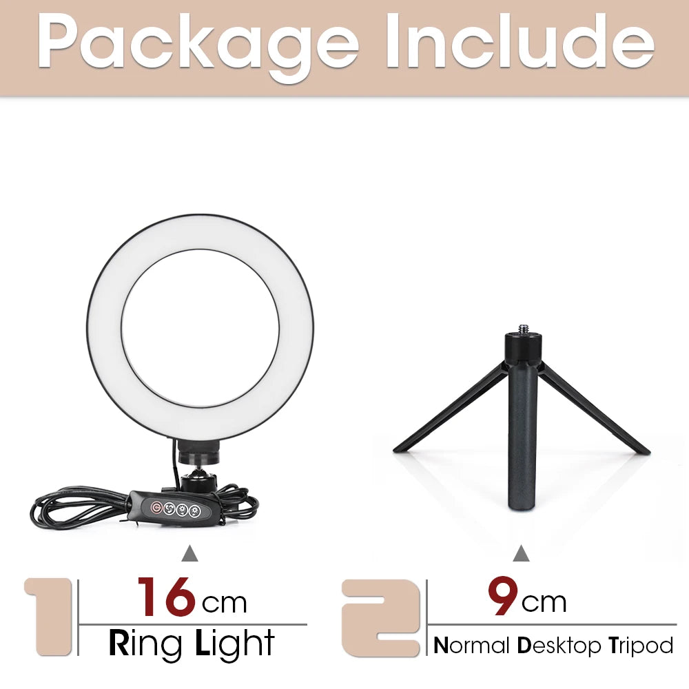 Ring Light LED Lamp com Tripé – Iluminação Profissional para Fotos e Vídeos