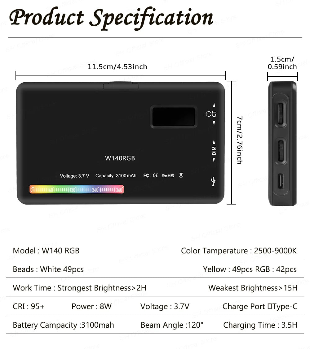 SH RGB LED Video Panel - Iluminação Profissional para Criadores de Conteúdo
