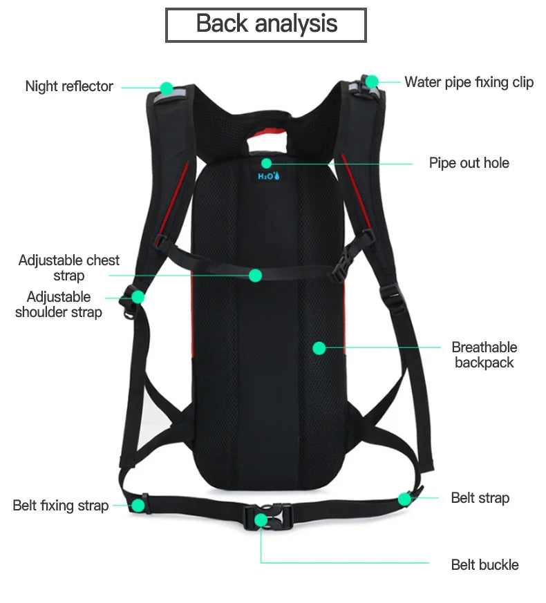 Mochila Esportiva 10L OKHEALING – Leve, Impermeável e Refletiva para Ciclismo e Corrida