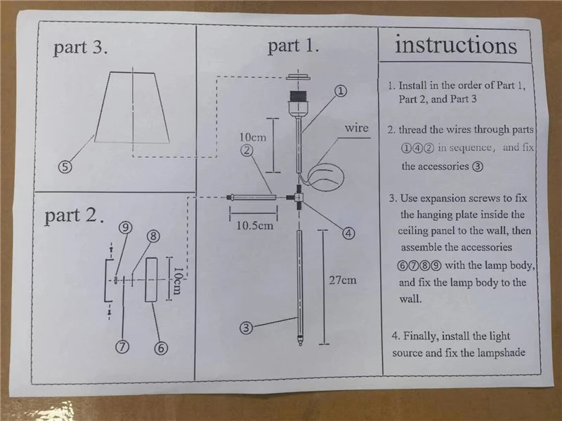 Lâmpada de Parede LED Moderna para Banheiro e Quarto - Iluminação de Espelho com Abajur de Tecido