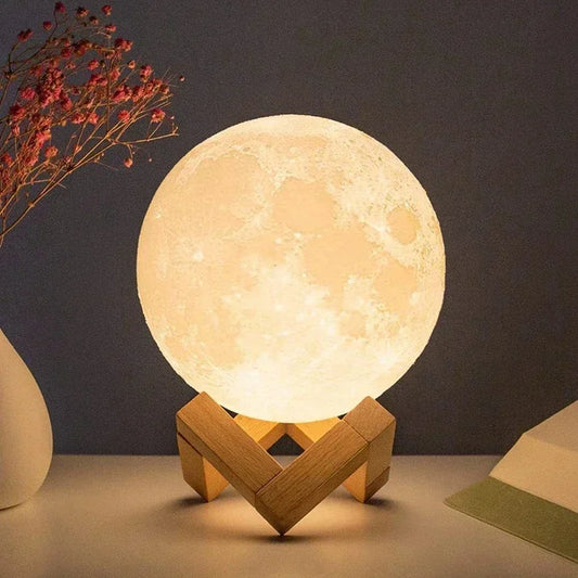 Luminária Lua 3D – Um Toque Mágico para Seu Ambiente!