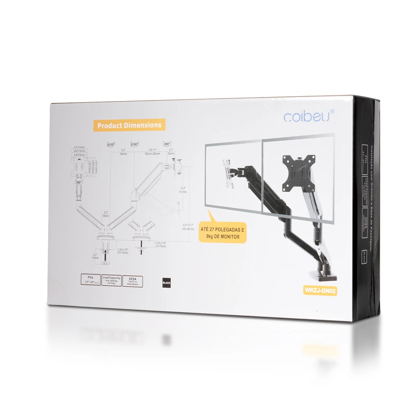 Suporte Articulado para Monitor Duplo – Suporte de Braço para Monitor de 17 a 27 Polegadas
