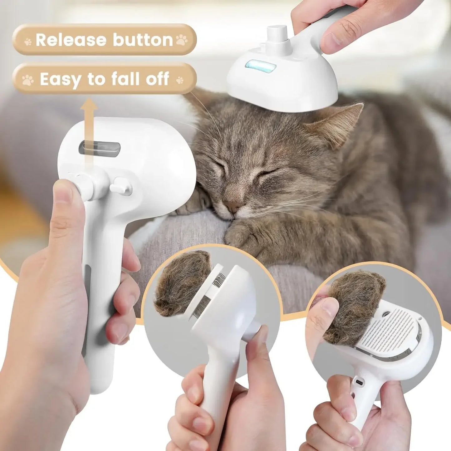 Escova de Limpeza Elétrica 3 em 1 para Cães e Gatos!