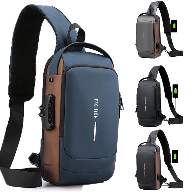 Bolsa Masculina Anti-Furto com Carregamento USB!