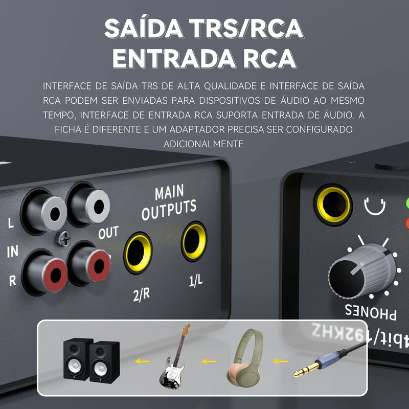TEYUN Professional Sound Card Audio Mixer – Mixer de Áudio para Estúdio e Gravação ao Vivo