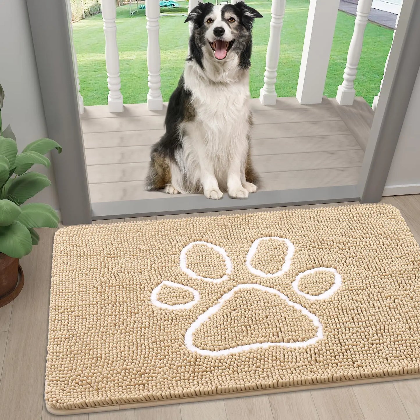 Tapete para Porta Olanly para Patas Sujas - Tapete Absorvente e Antiderrapante para Cachorros