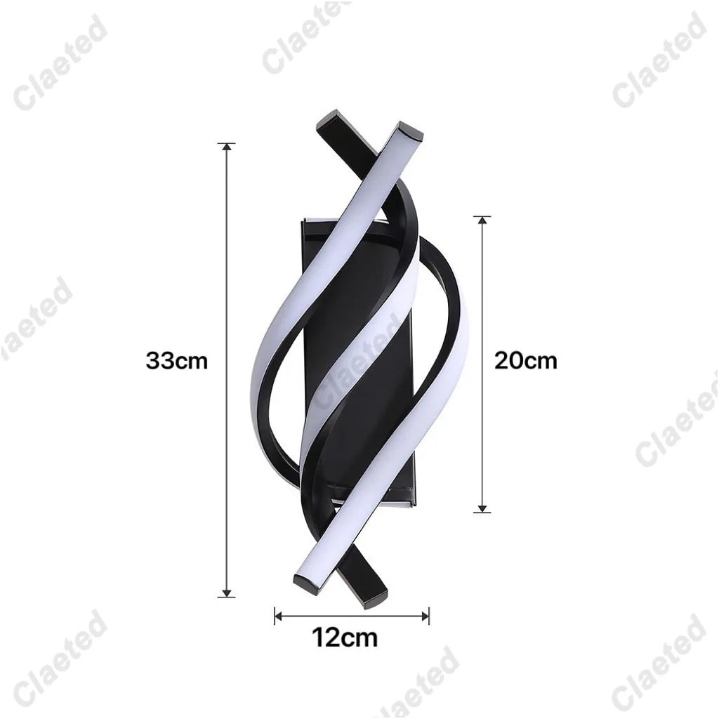 Lâmpada de Parede LED Espiral Curvada – Design Moderno e Elegante para Qualquer Ambiente!