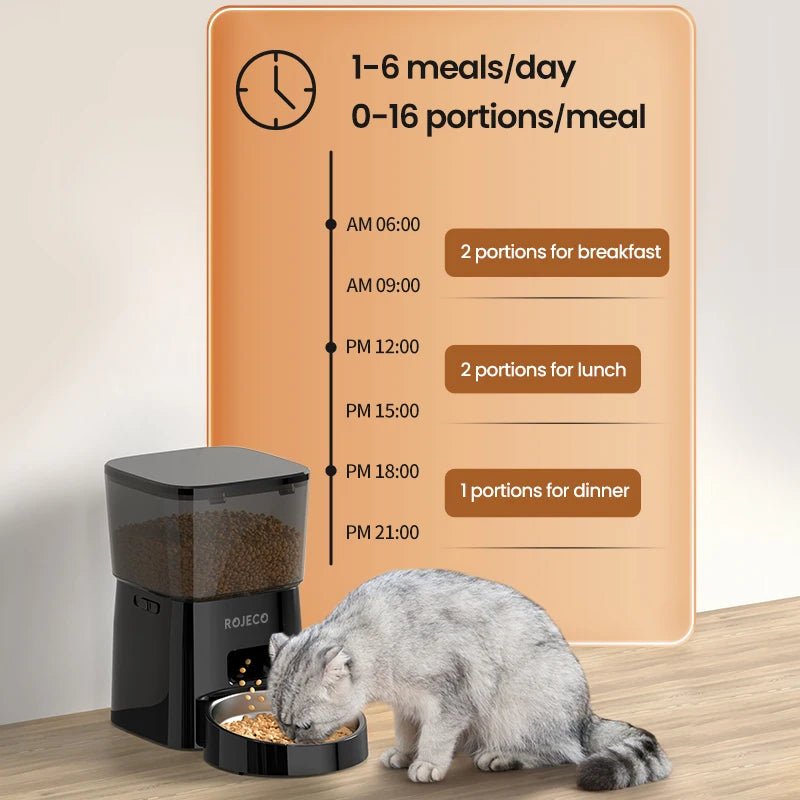 Alimentador Automático ROJECO para Gatos e Cães!