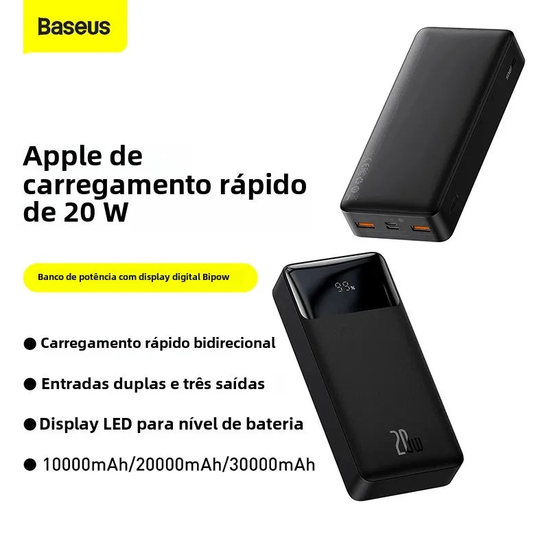 Baseus 30000mAh Power Bank Portable Charger External Battery Fast Charging Pack Powerbank For POCO Xiaomi mi PoverBank