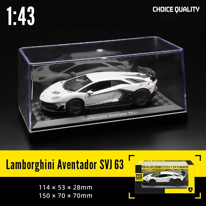 🏎️ Miniatura MSZ 1:36~1:47 Lamborghini Aventador SVJ 63, BMW X5 M, M6 GT3 e Volkswagen – Carros Colecionáveis em Liga Metálica com Caixa Acrílica