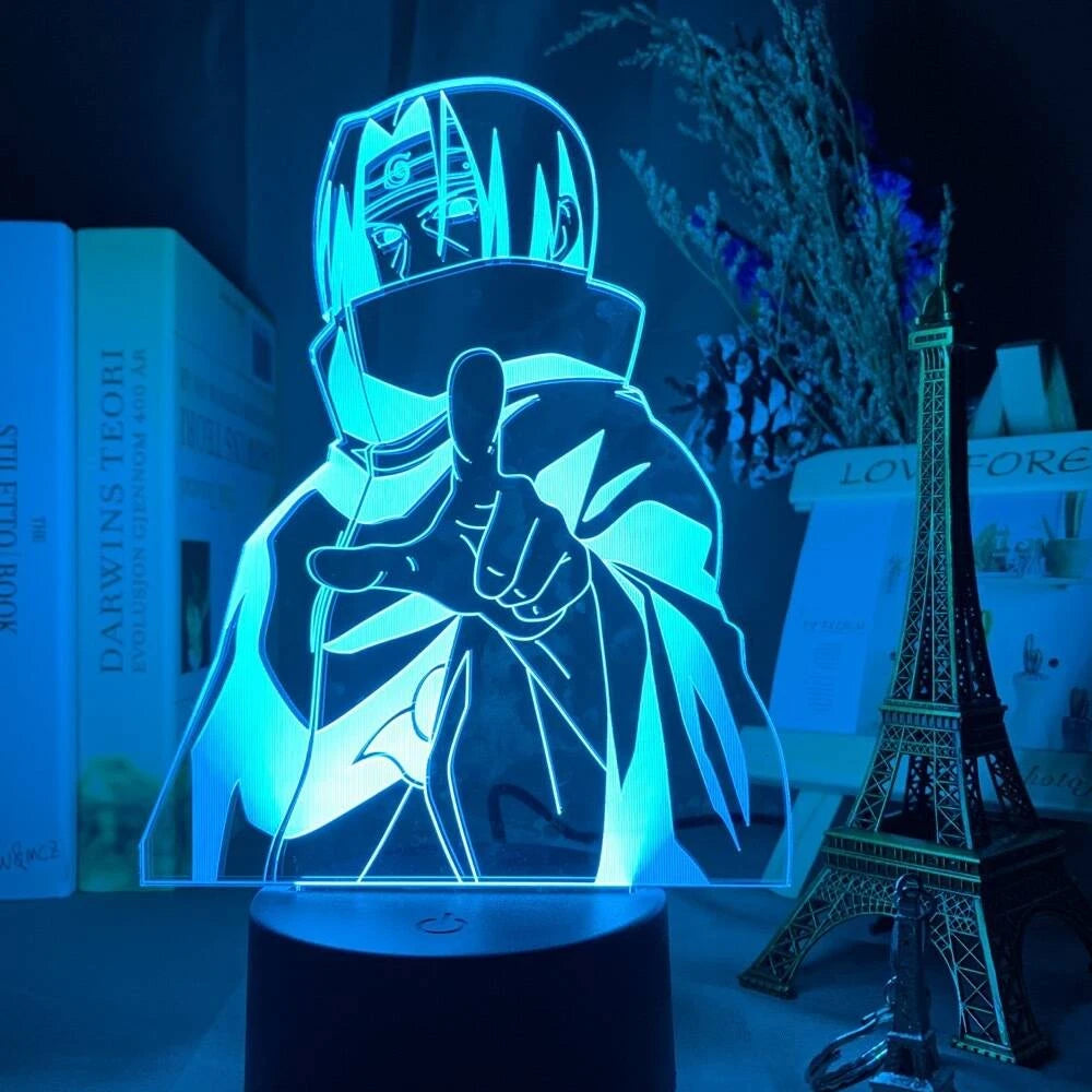 Lâmpada LED Naruto Uzumaki 3D - Akatsuki, Kakashi Hatake e Itachi Uchiha