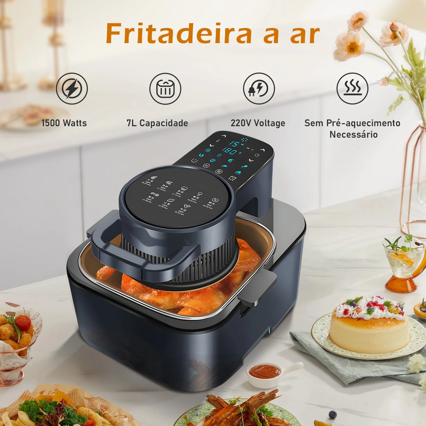 Air Fryer 7L 220V – Fritadeira Elétrica Sem Óleo