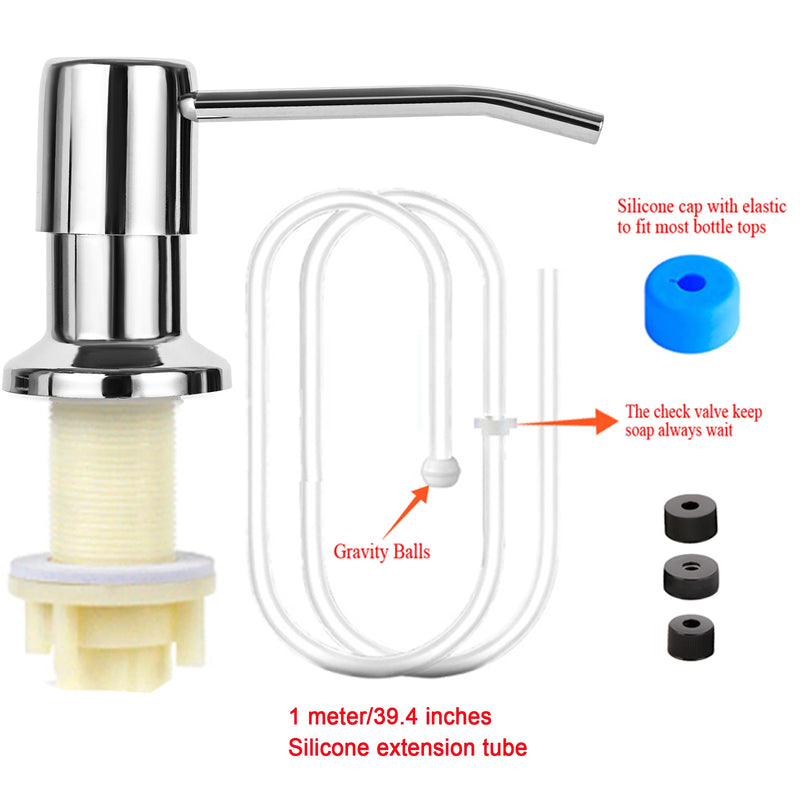 Dispenser de Sabão para Pia de Cozinha - Com Kit de Extensão para Instalação sob a Pia