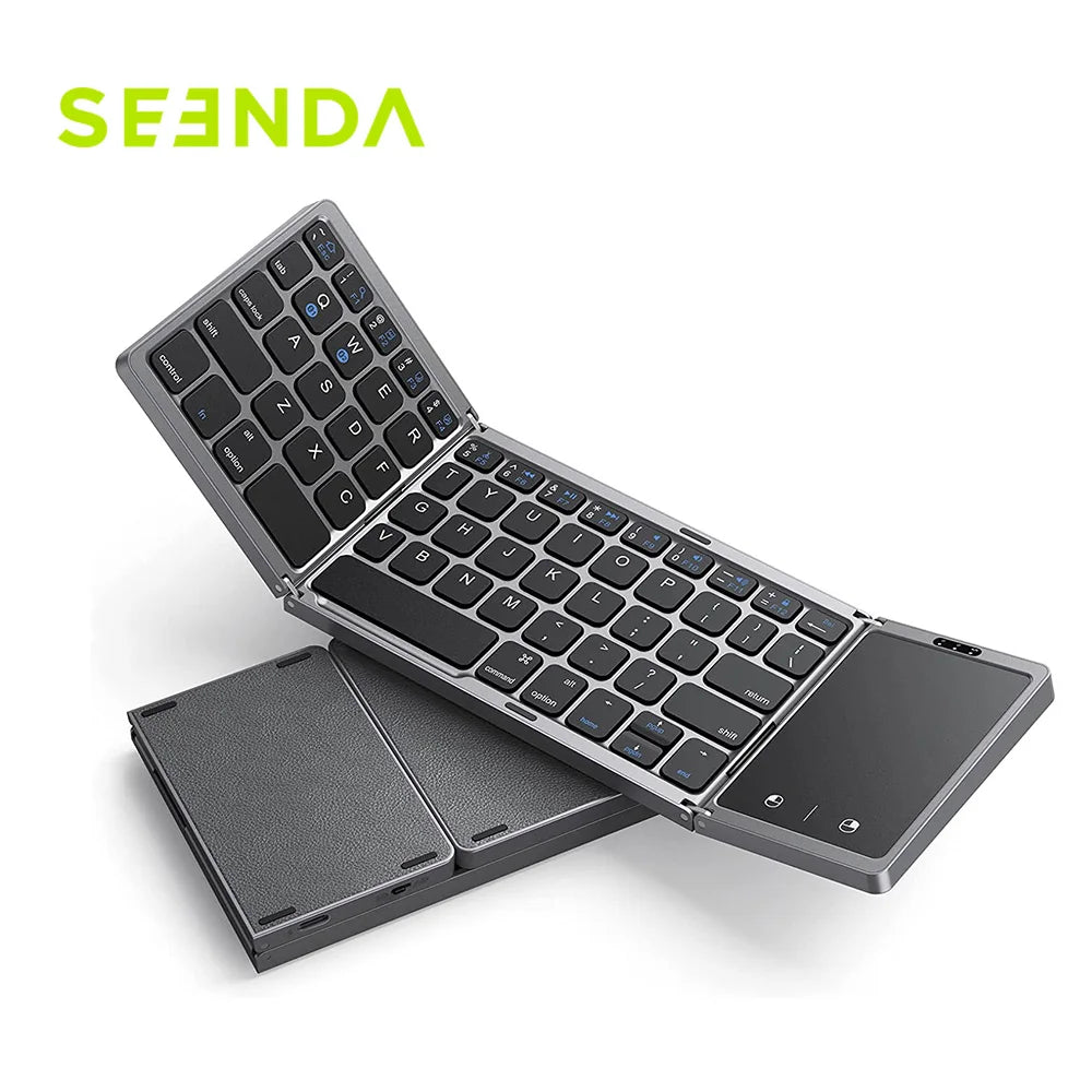 Teclado Dobrável Sem Fio Seenda – Compacto e Portátil!