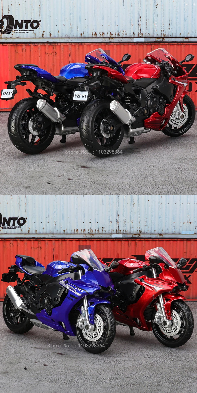 🏍️ Miniaturas de Motos Kawasaki Ninja H2R, Suzuki GSX-R1000 e Yamaha YZF-R1 1:18 MSZ – Modelos Estáticos Colecionáveis (Diecast)