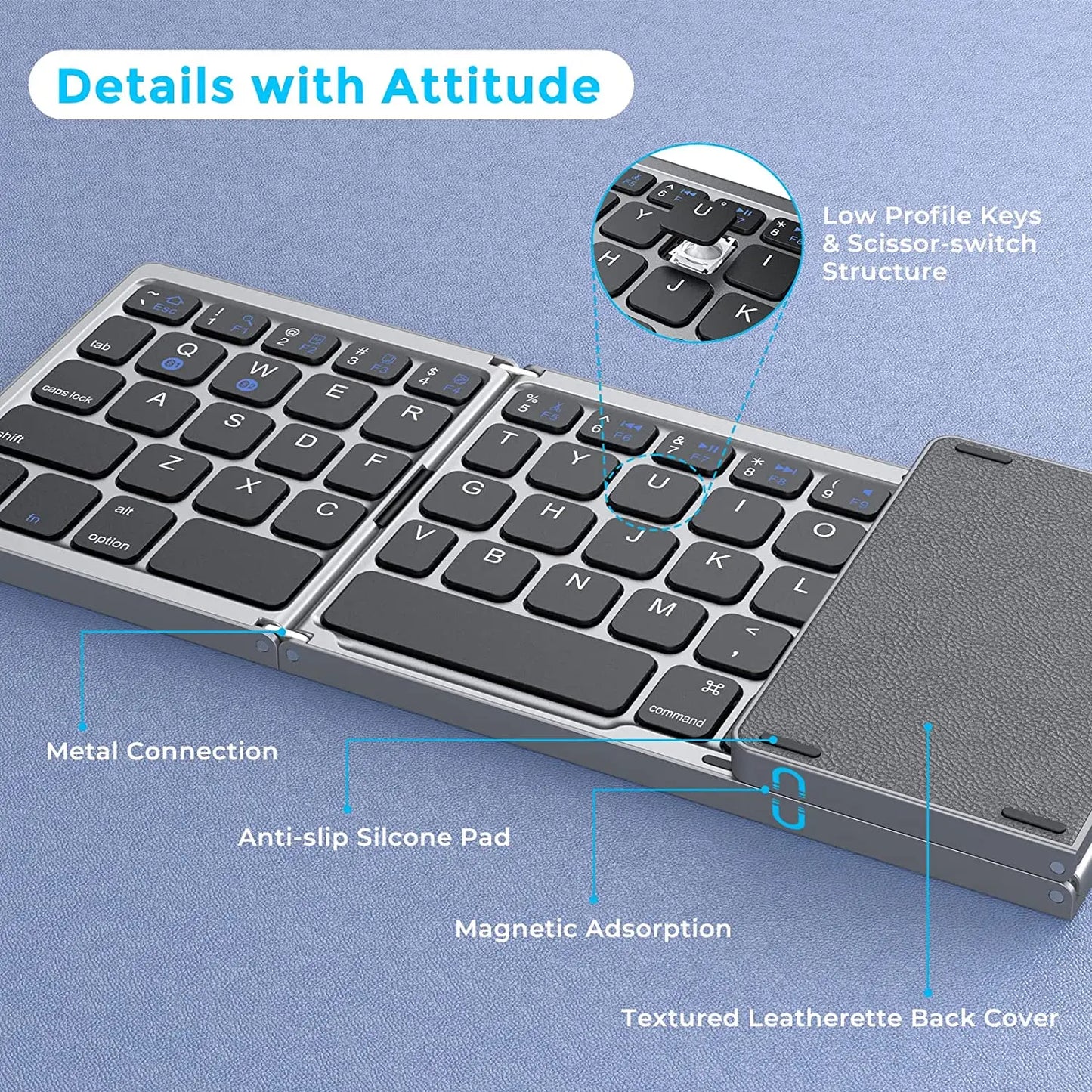 Teclado Dobrável Sem Fio Seenda – Compacto e Portátil!