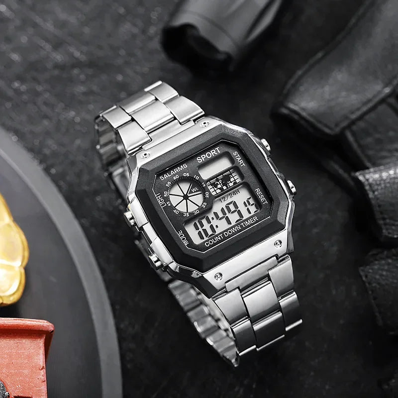 Relógio Esportivo Masculino YIKAZE Luxury Stainless Steel