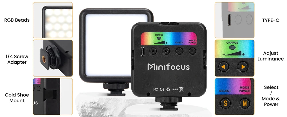 Mini RGB Video Light - Iluminação Profissional Compacta