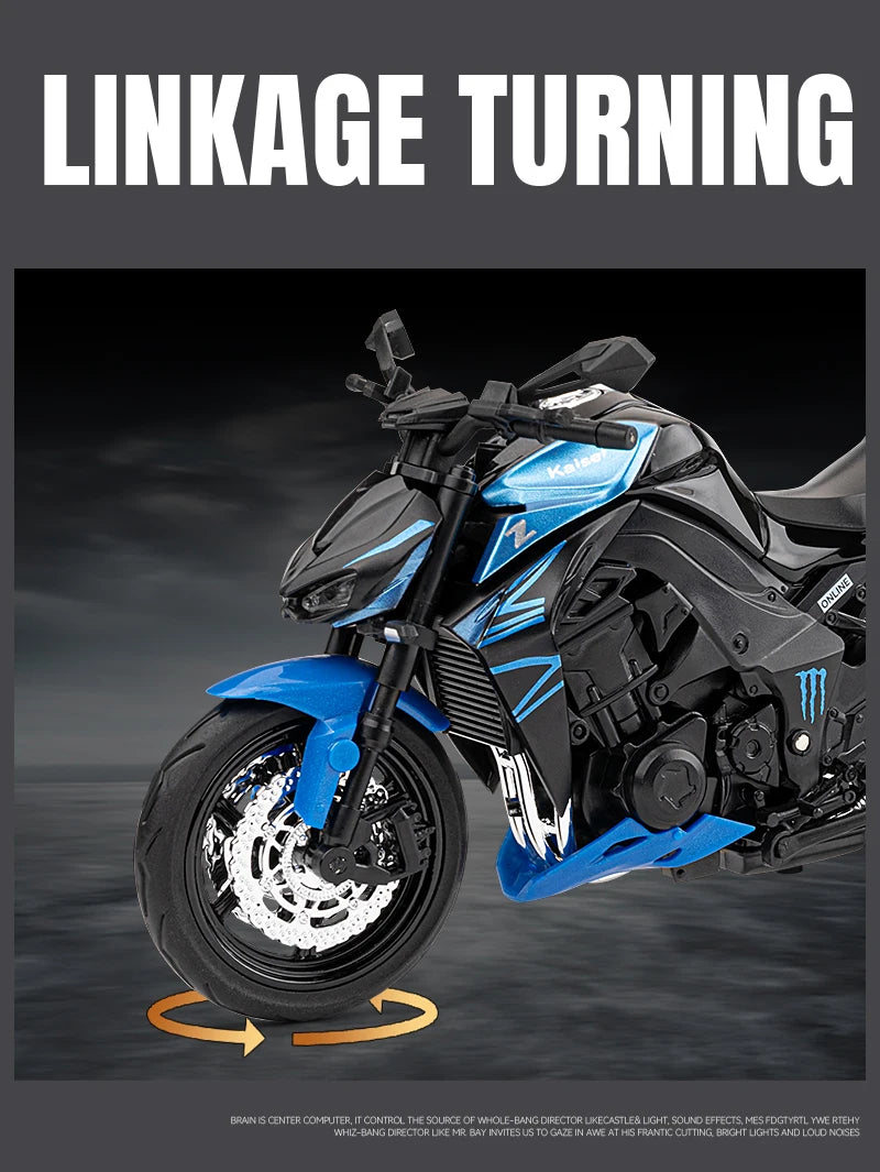 1:12 Kawasaki Z1000 Street Cars Motorcycle Diecast Model Car Alloy Metal With Base Display Collections Hobby Home Decoration Boy