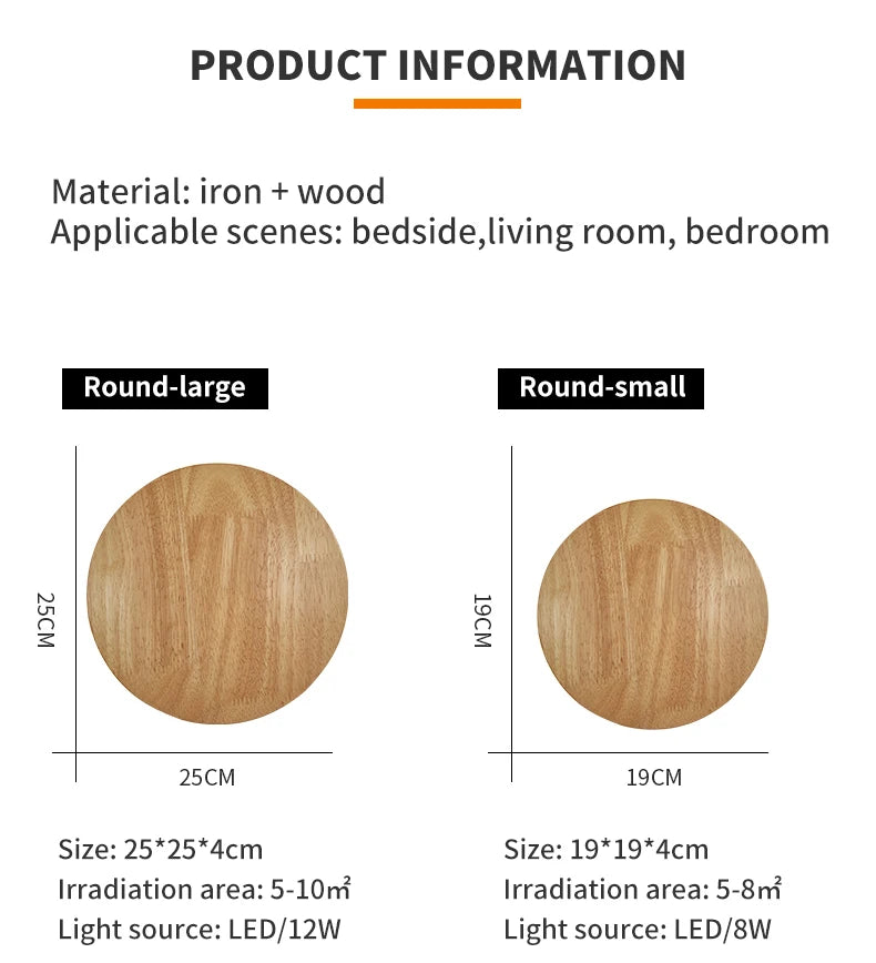 ShineSoul LED Wooden Wall Lamp – Iluminação Moderna para Seu Ambiente