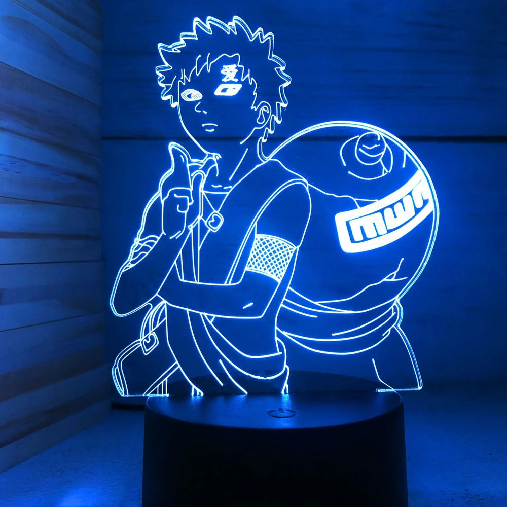 Lâmpada LED Naruto Uzumaki 3D - Akatsuki, Kakashi Hatake e Itachi Uchiha