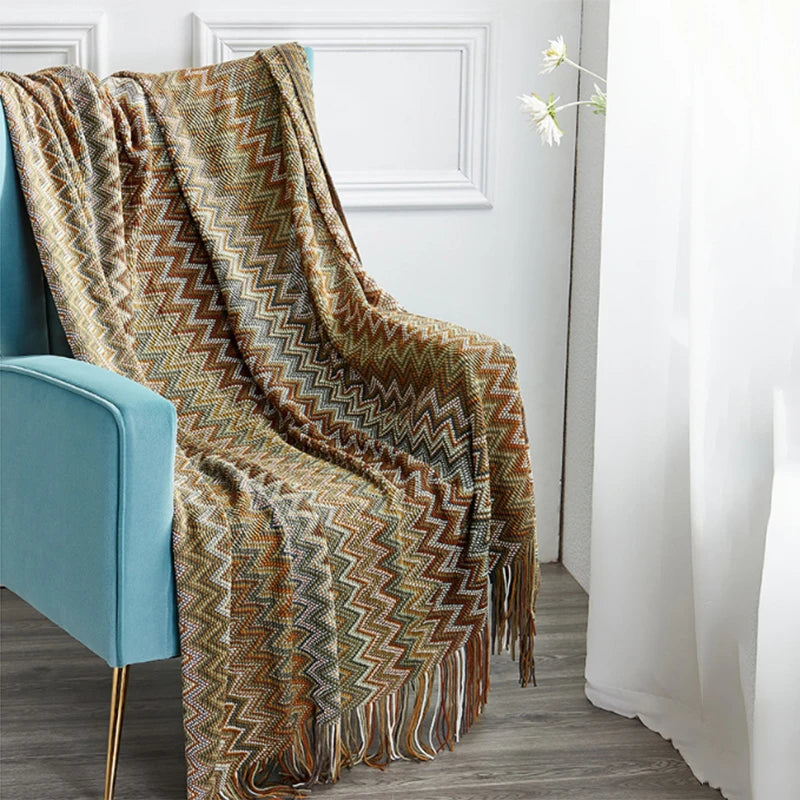 Cobertor Boho Estilo Étnico – Decoração Aconchegante e Vibrante para Seu Lar!