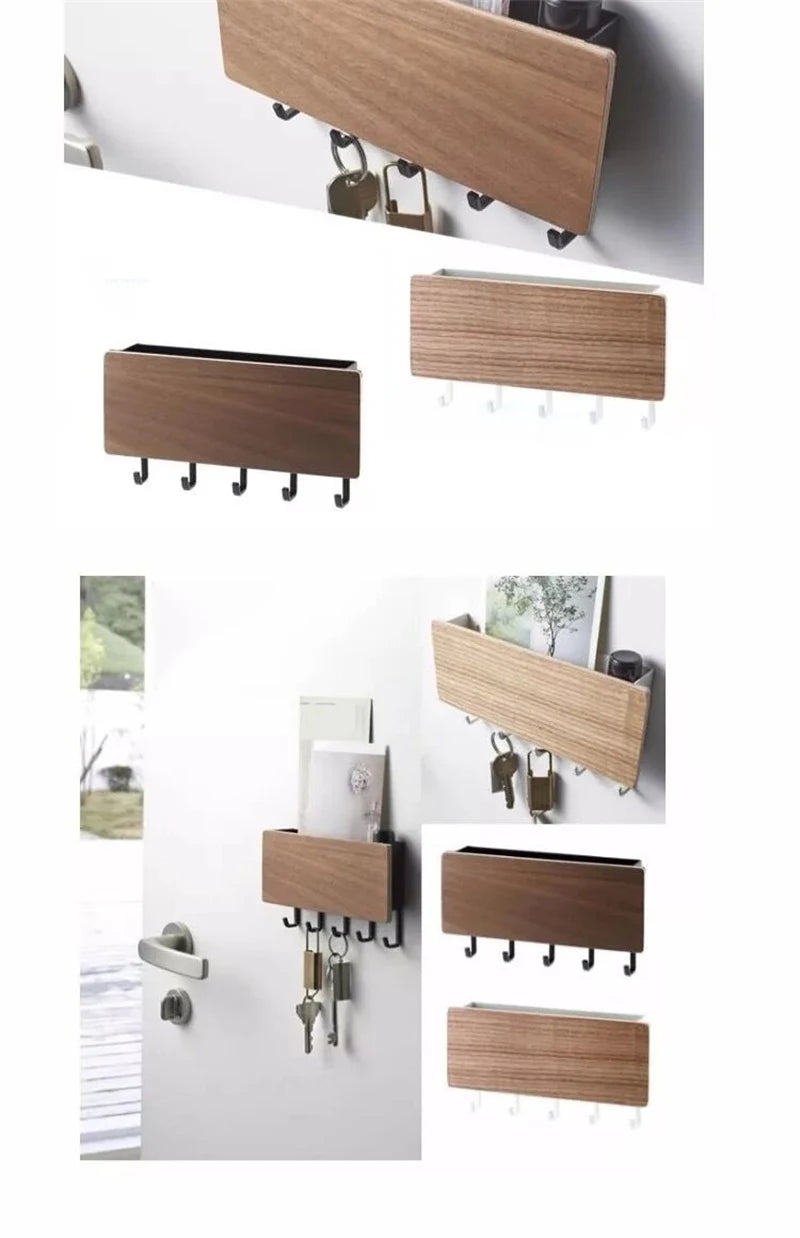 Porta-Chaves de Parede em Bambu com 6 Ganchos – Suporte Organizador Decorativo para Chaves, Casacos e Acessórios | Estilo e Funcionalidade no Seu Lar