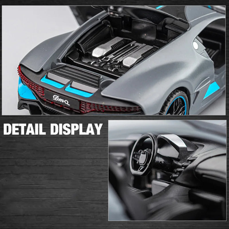 🏎️ Miniatura Bugatti Divo 1:32 MAKEDA – Supercarro Colecionável em Liga Metálica (Diecast)