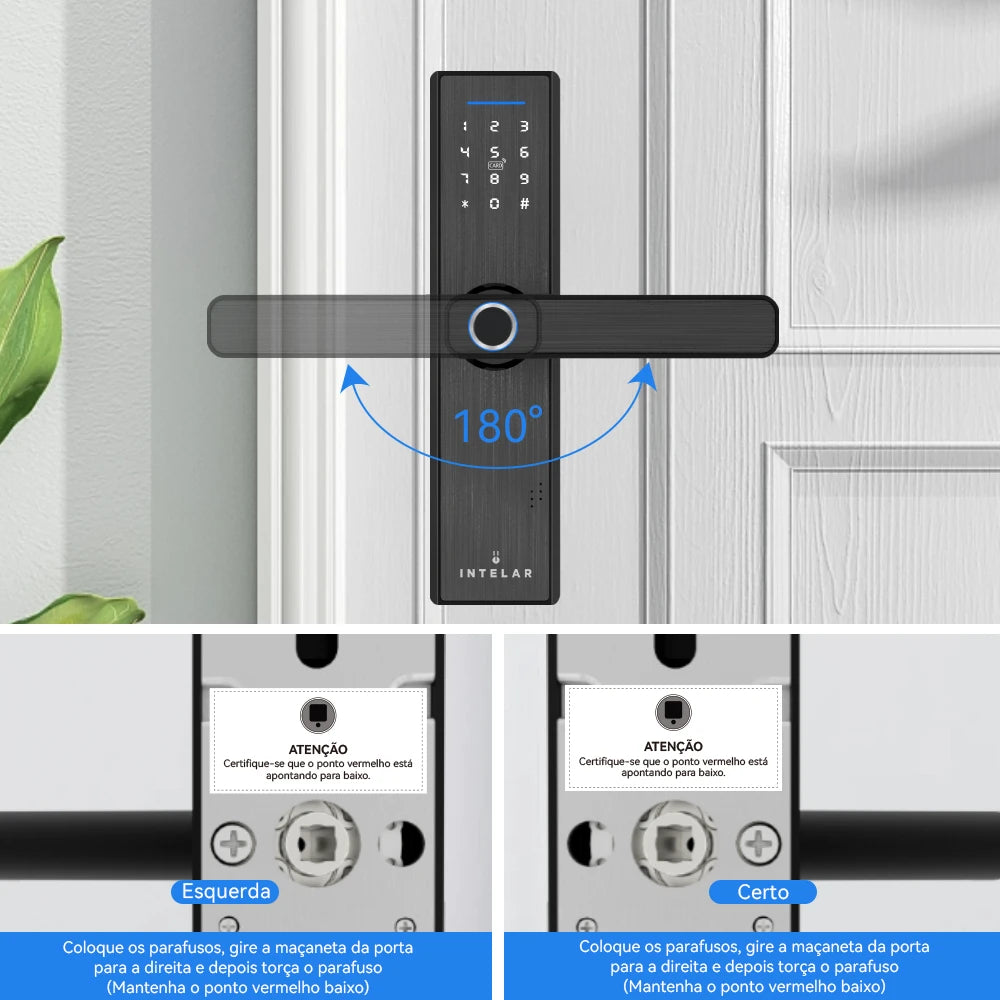 Fechadura Digital Tuya X1 Wi-Fi com Câmera, Biometria e Reconhecimento de Veia | Desbloqueio por App, Senha, Cartão e Chave | IP66 à Prova d’Água