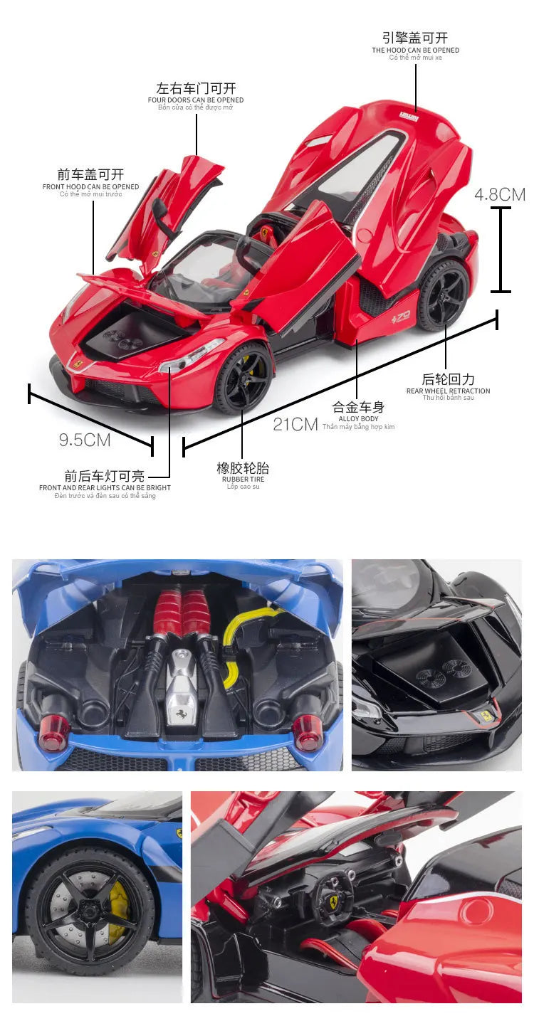 🏎️ Miniatura Ferrari LaFerrari Conversível 1:22 Welly – Modelo de Corrida Colecionável (Diecast)